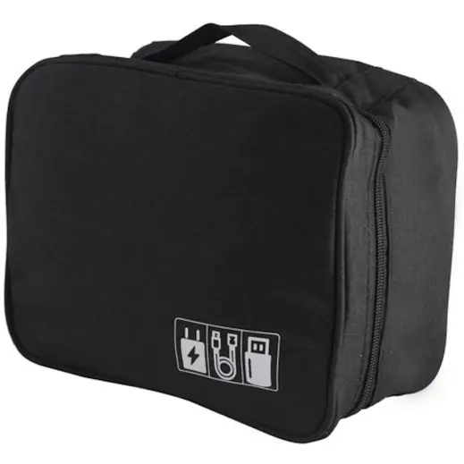 Travel Tech Organiser Black Closed